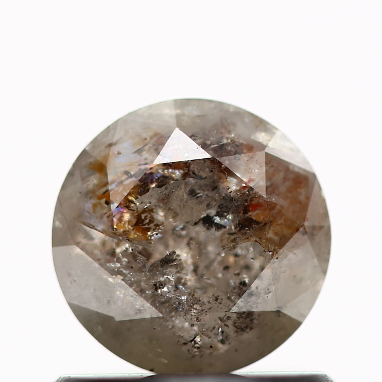 0.56 Carat Gray Brown Round Shape Brilliant Cut Natural Loose Diamond